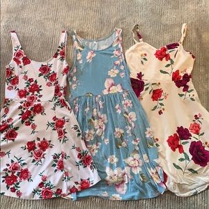 3 floral teens/tween dresses